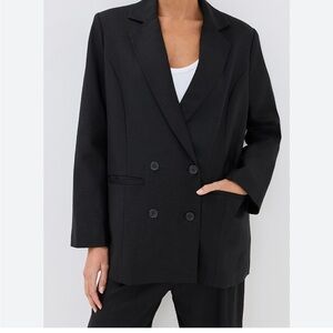 Good American Charcoal Double-Breasted Blazer/Minidress